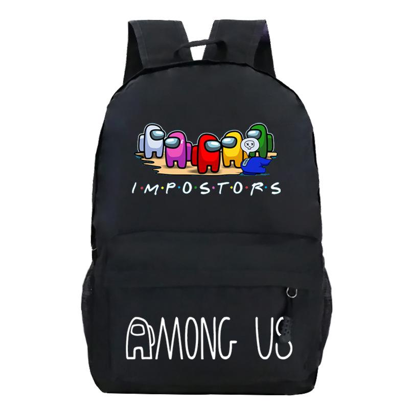 Among Us Game Merchandise Cartoon Print Student Bag + Oblique Span Bag + Shoulder Bag Combination