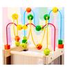 Young Children Wooden Large Beaded Frame Threading Fun Track Educational Building Block Hand-Eye Coordination Early Education Bead Toys