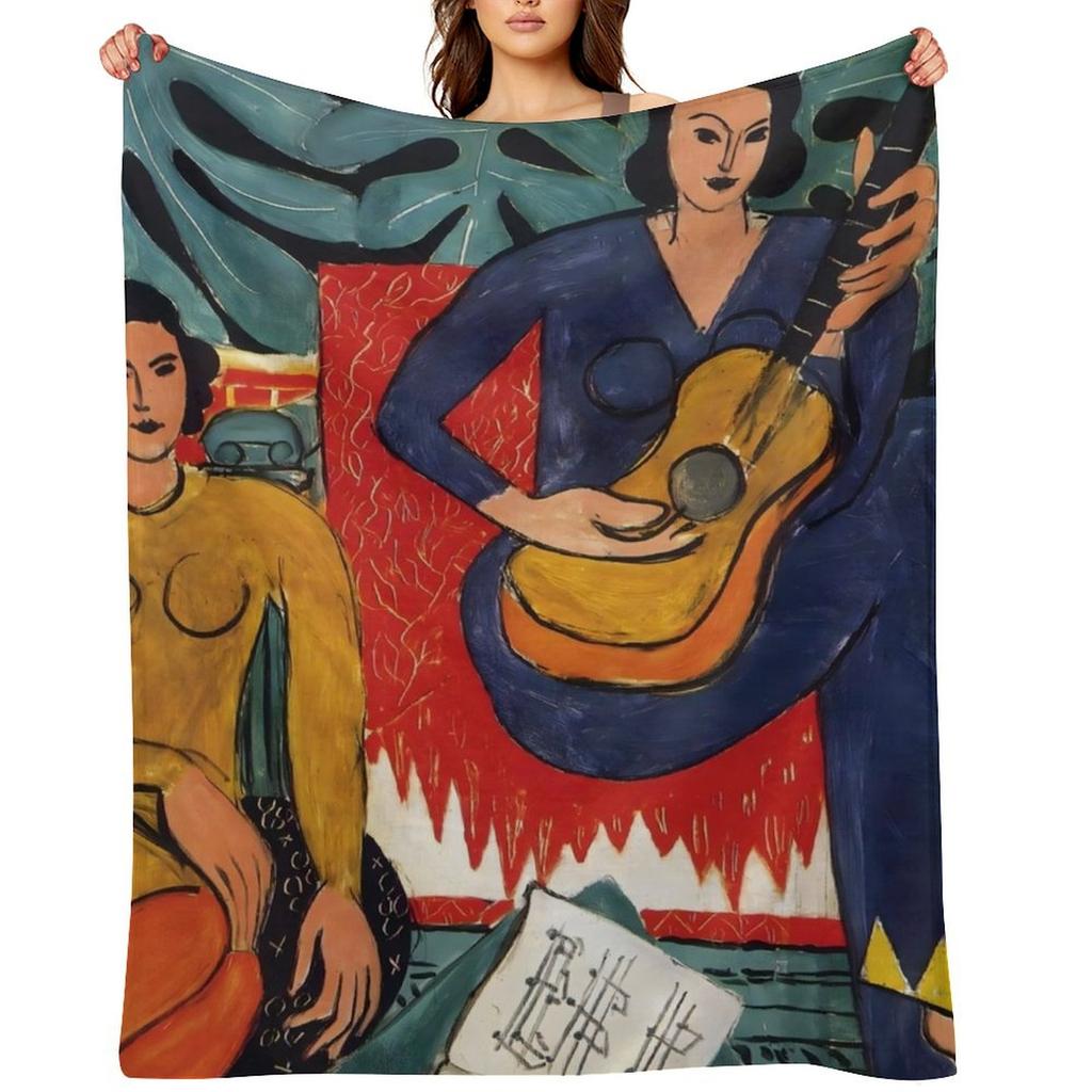 The music by Henri Matisse 1939 Throw Blanket Softest Plaid on the sofa manga Flannel Fabric Blankets