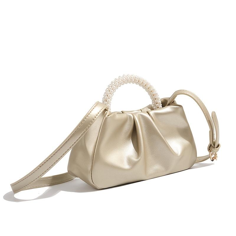 Elegante Pochette da Sera con Manico in Perla Borsa da Sera Chic da Donna Tracolla Regolabile per Indossarla a Spalla o a Tracolla Perfetta
