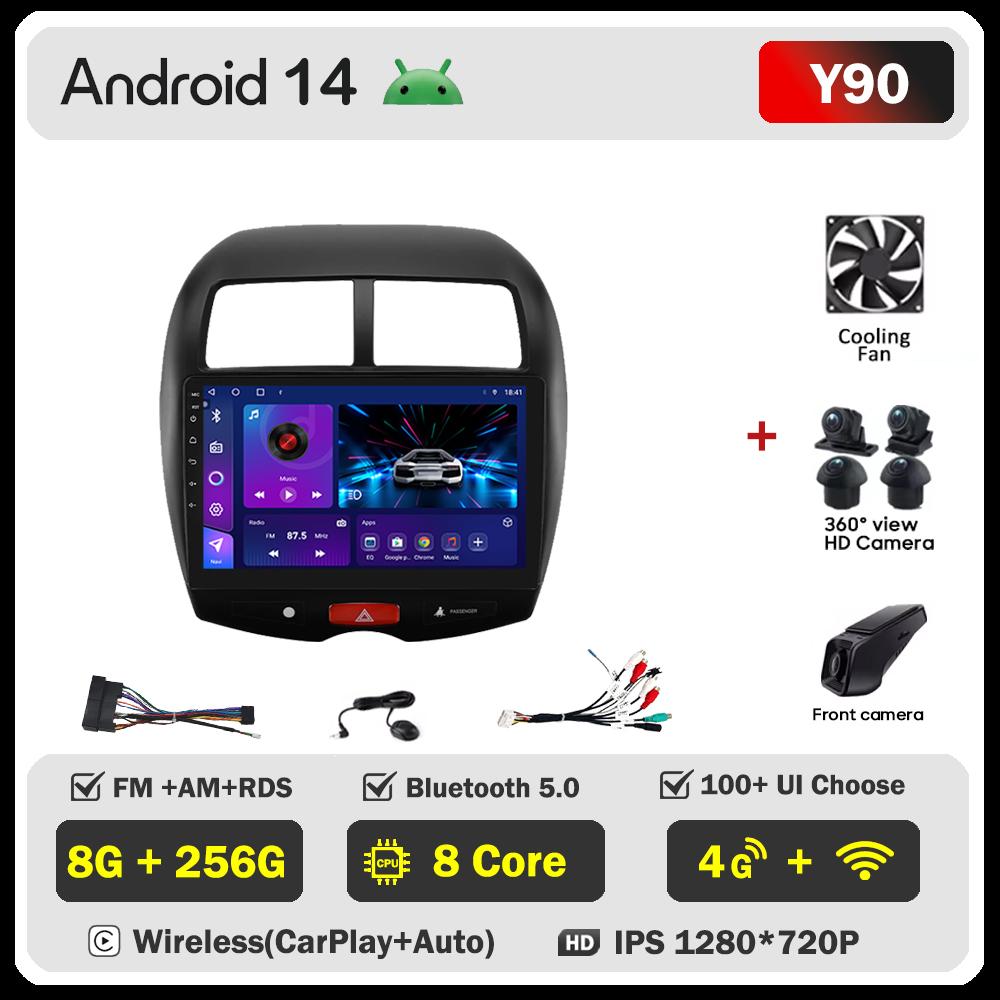 Android 14 For Mitsubishi ASX 1 2010-2018 Car Radio Player Car Intelligent Systems Touch Screen GPS Navigation Mirror Link Wifi