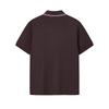 Fila F.C. Fashion Classic Minimalist Retro Casual Comfortable Versatile Cool Feeling Knitted Short Sleeve Polo Shirt Men Tops Dark-Brown F11M621102FDR