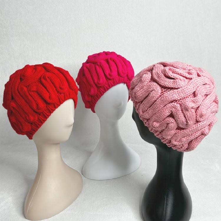 Winter Warm Novelty Hat for Adult Cerebrum Hat Pullover Skull Hat for Outdoor Activity Halloween Dressingup Headwear