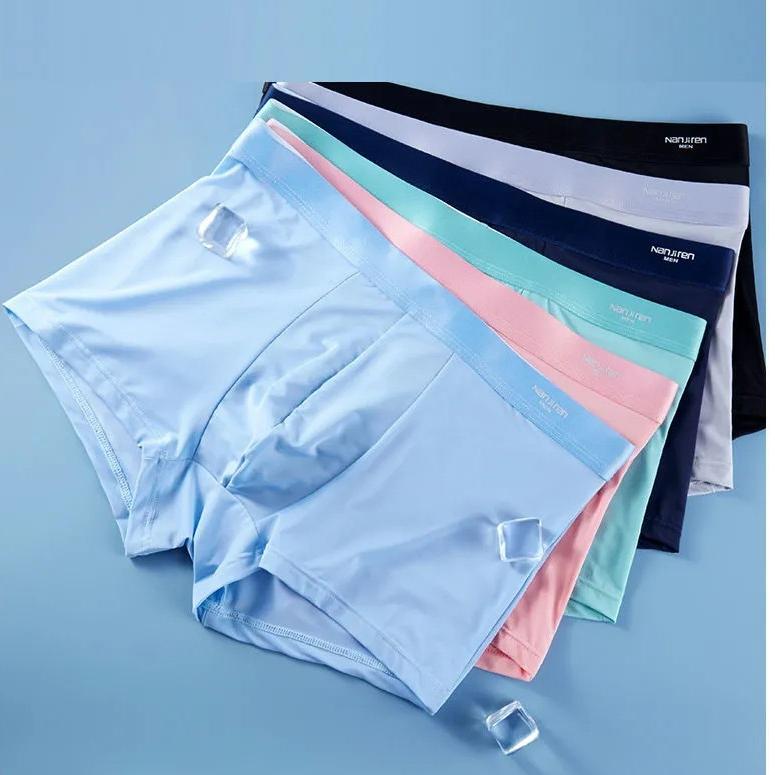 Erkek Külotları, 4 Adet/takım Erkek Boxer Külotları, İpek Kuru Konfor, Nefes Alabilen Külotlar, İnce, Seksi