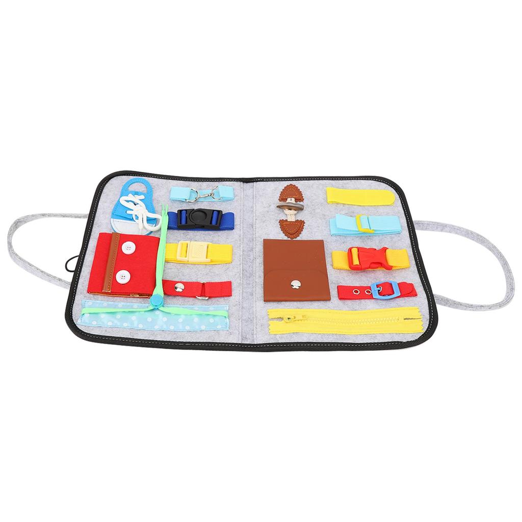 Activity Sensory Board Portable Zip Button Basic Skills Foldable Sensory Board with Carry Handle