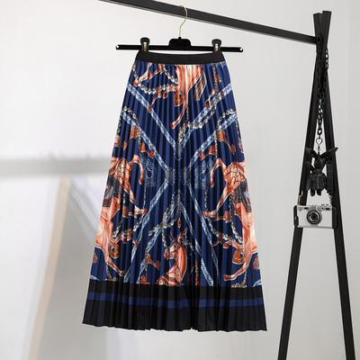 Wiosenna letnia elegancka, luźna, luźna, damska plisowana spódnica z wysokim stanem