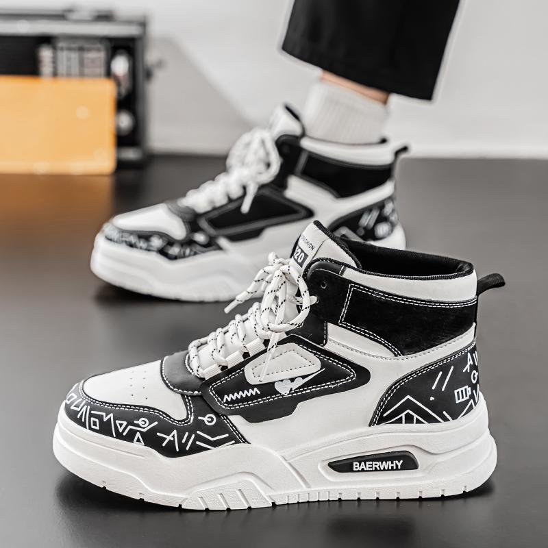 Herren High-Top Schuhe Frühling aj Putian Mid-Top Sportschuhe Jungen Mittelschule Koreanische Version vielseitig trendig Freizeitschuhe dicke Sohle