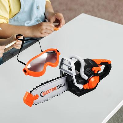 Kids Toy Electric Chain Saw Preschool Accessories Educational for Boys Girls with Goggles Gift