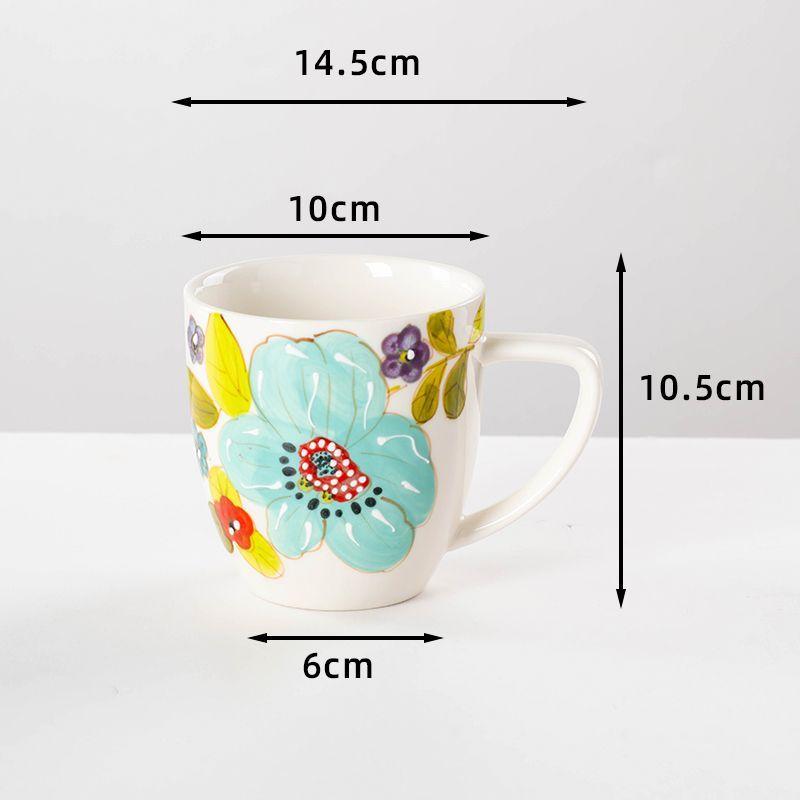 European Ceramic Strawberry Mushroom Coffee Cup with Lid Creative Cartoon Ceramic Mug Exquisite Afternoon Tea Latte Coffee Mug