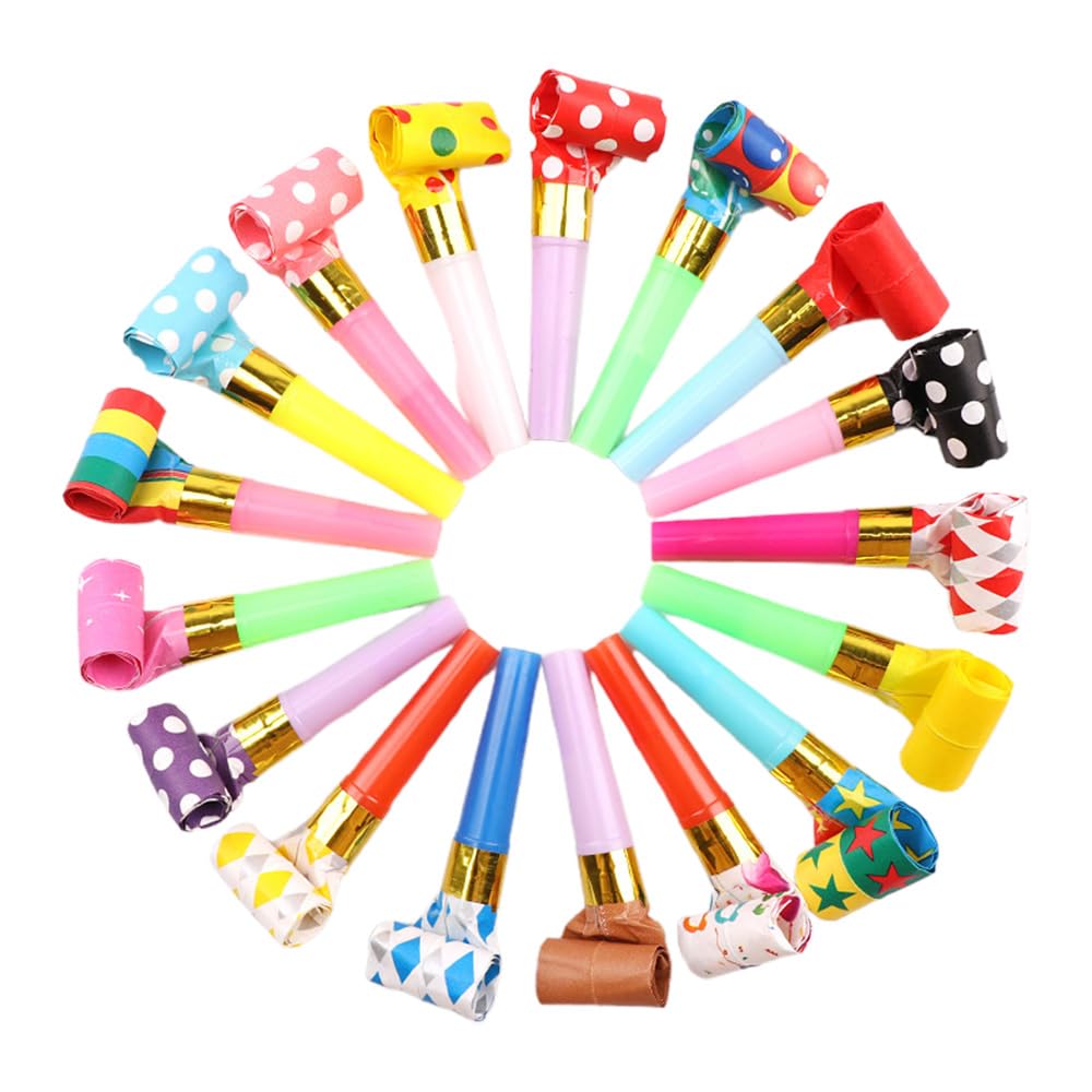 Set of 120 Colorful Cheering Whistles for and Training, Festivals, Toys, Birthdays, Parties, Events.