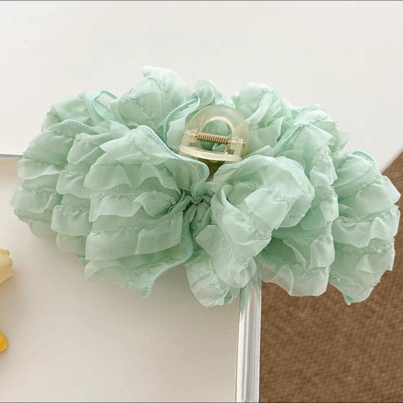 Fairy Large Multilayer Bow Claw Clip: Volume-Enhancing Korean Gauze Flower Hair Claw