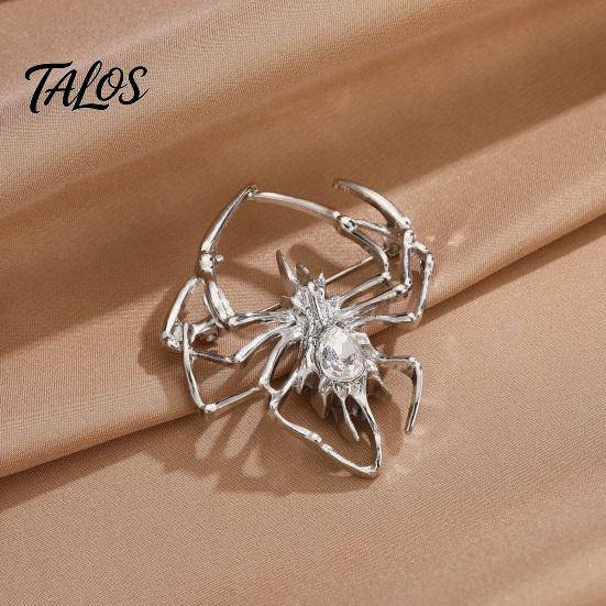 Halloween Spider Accessory Rhinestone Brooch for Men Women, Shape Alloy Lapel Durable Metal Pin, Sweater Cardigan Coat Clothing Accessories,