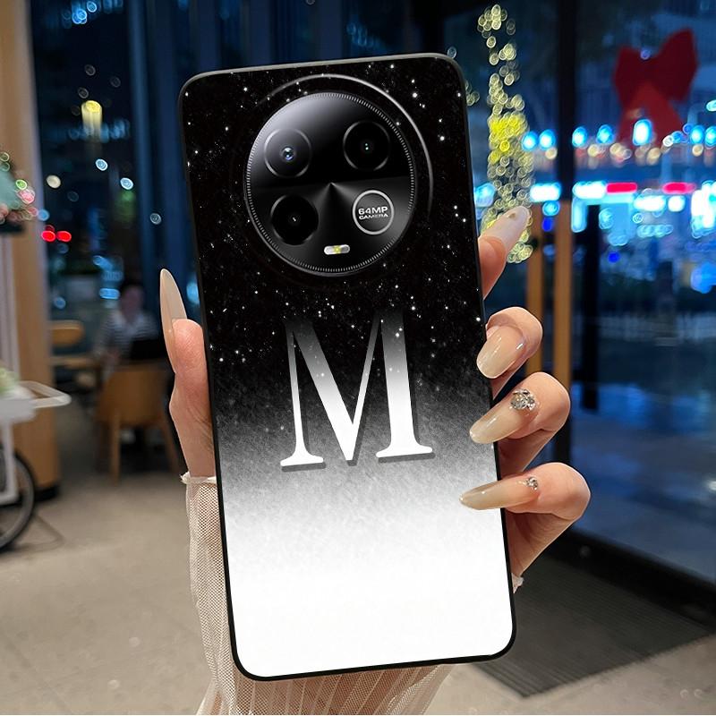 Black Case For BLU Bold K50 Soft Silicone Anti-scratch Casing For BLU Bold K50 Lucky A-Z Letter Pink Shiny Starry Sky Back Cover