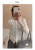 Korean Women's Embroidered Long Sleeve Knit Cardigan Slimming Sweater