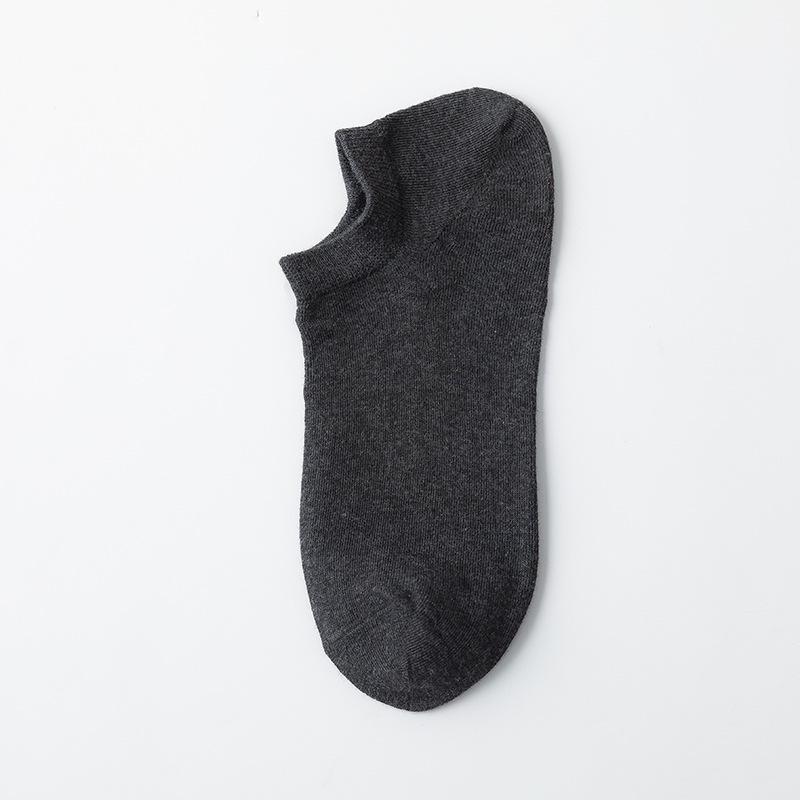 Men's Low-Cut Breathable Cotton Boat Socks - Anti-Drop, Sweat-Absorbent, Solid Color
