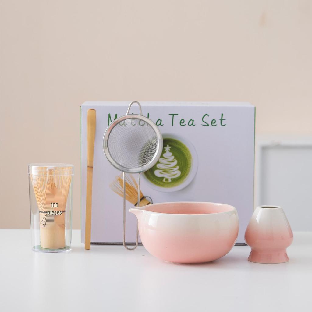 Japanese Matcha Tea Set: Bowl, Whisk, Stirring Brush & Accessories for Tea Ceremony