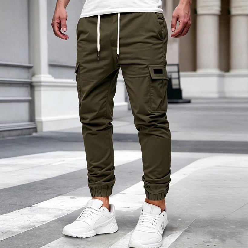 Men's Pants Multi-Pockets Joggers Men Sweatpants 2026 New Casual Solid Cargo Pants Men Oversize Streetwear Pants Men Trousers