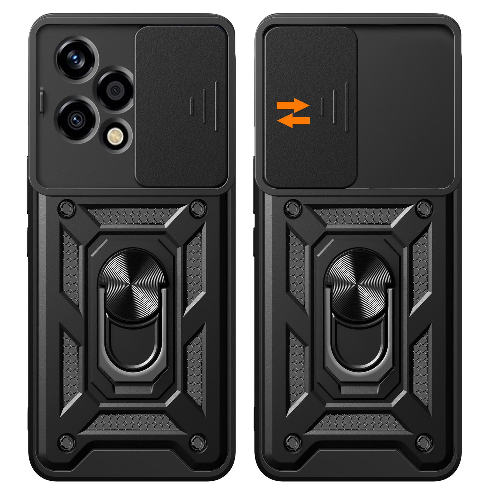 

For Honor 200 Lite Case PC+TPU Kickstand Phone Shell with Slide Camera Lid Green