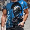 Camiseta masculina com estampa de dragão 3D e flores, top casual levemente elástico e respirável, adequada para o verão ao ar livre