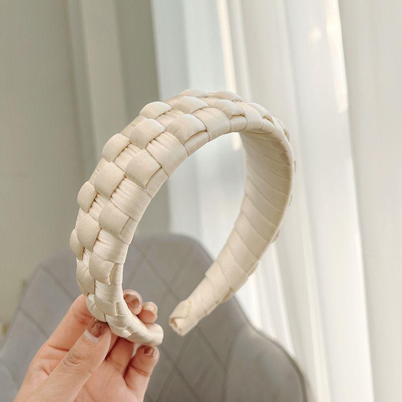 

Тканевое ремесло, однотонная повязка на голову с булавкой, широкая повязка для волос, повязка для волос с полями, ручная работа 17*13cm