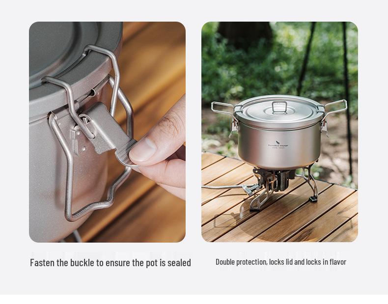 Essential Pure Titanium Micro-Pressure Cooker: Outdoor Camping Cooking, Soup, Stew, Rice Steaming Pot with Large Capacity, Multi-purpose Use