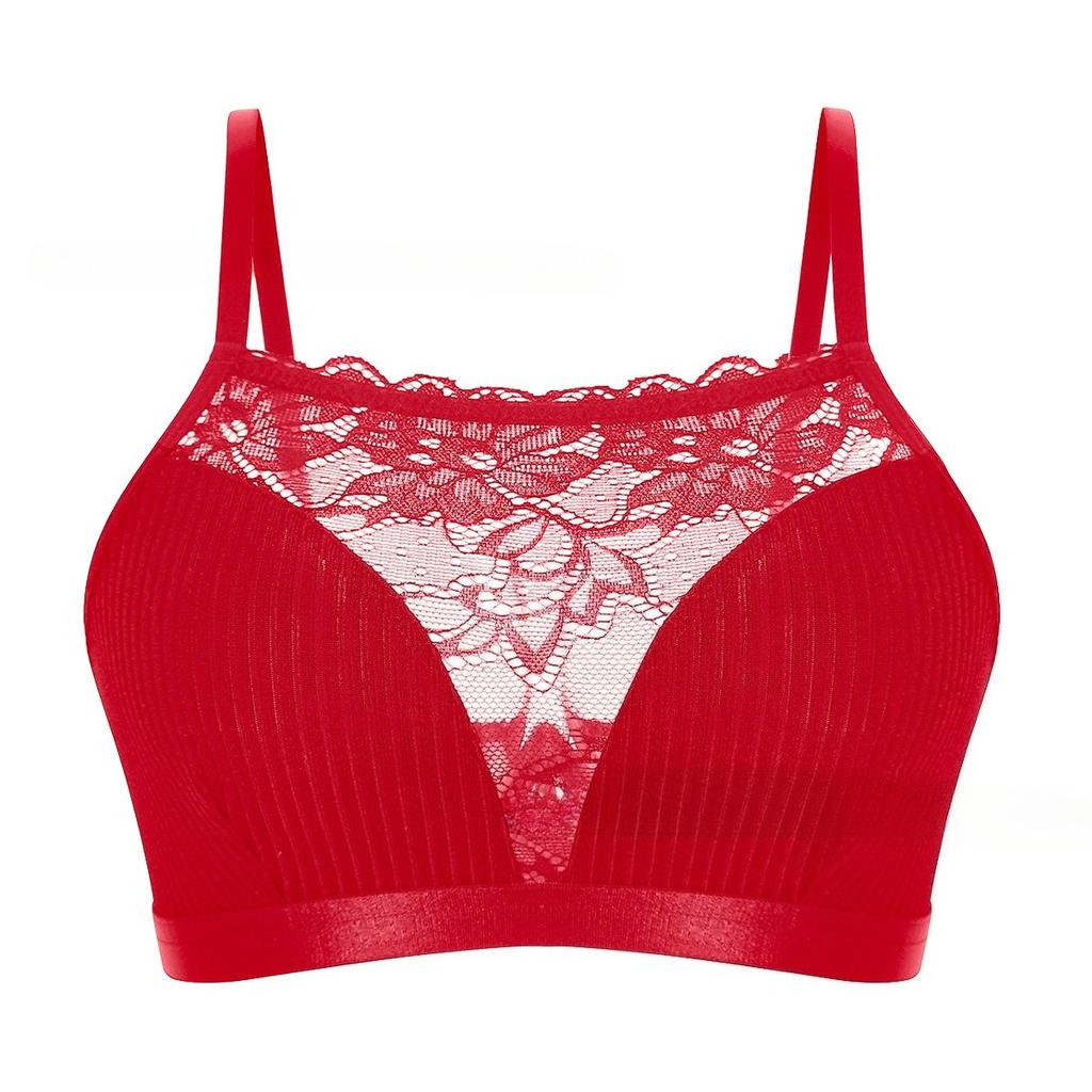 Sexy  Women's Vest-Style Lace Breathable Support and Gathering Sporty Bra