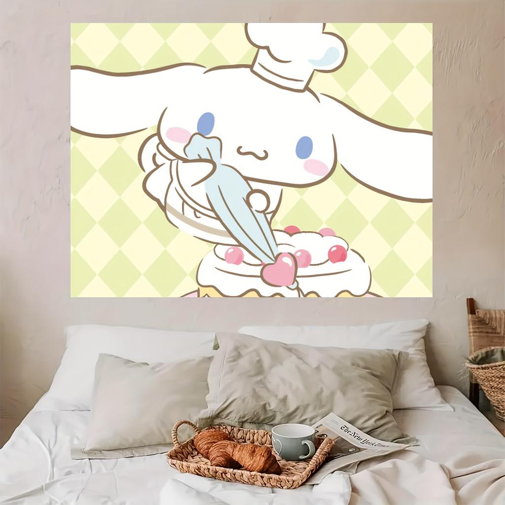 Cute Cartoon Cinnamoroll Sanrio Hello Kitty My Melody Tapestry Room Decoration Home Decor Bedroom Wall Hanging Fabric