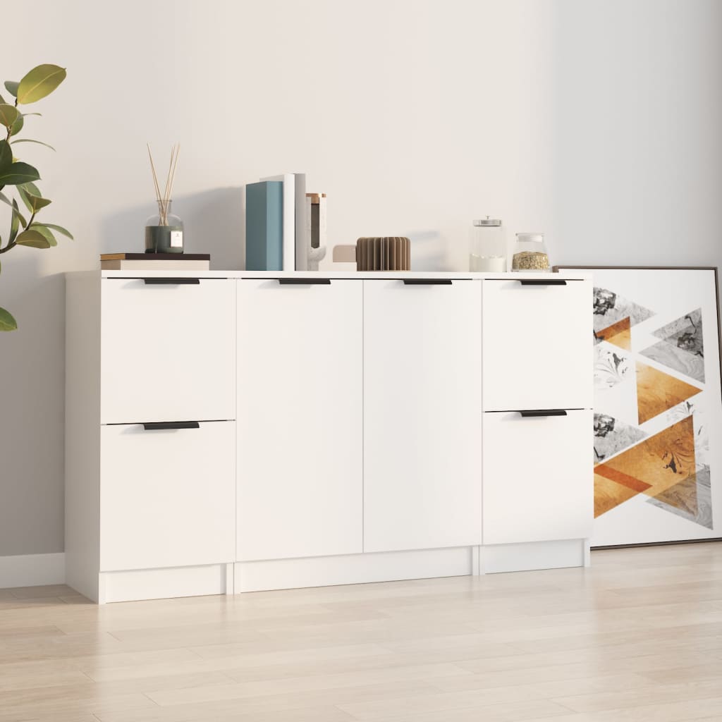 Sideboards 3 pcs White Particleboard