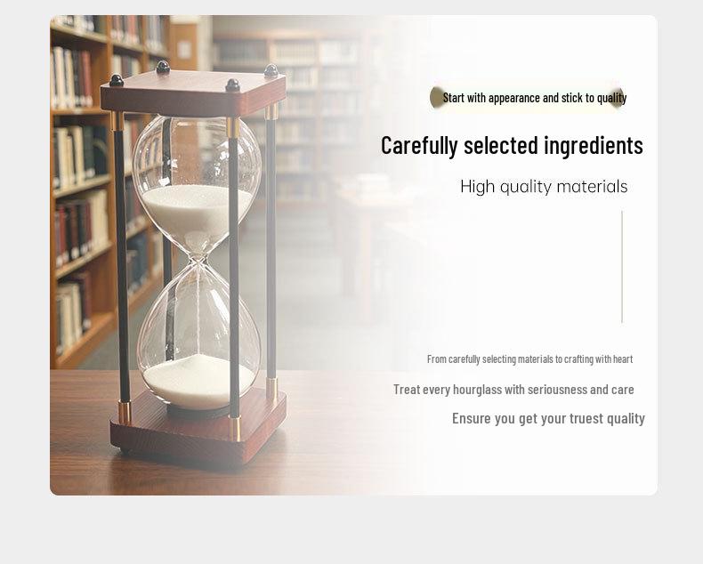 Retro Glass Hourglass Timer - 30 or 60 Minutes Desktop Ornament, Perfect for Graduation Gifts