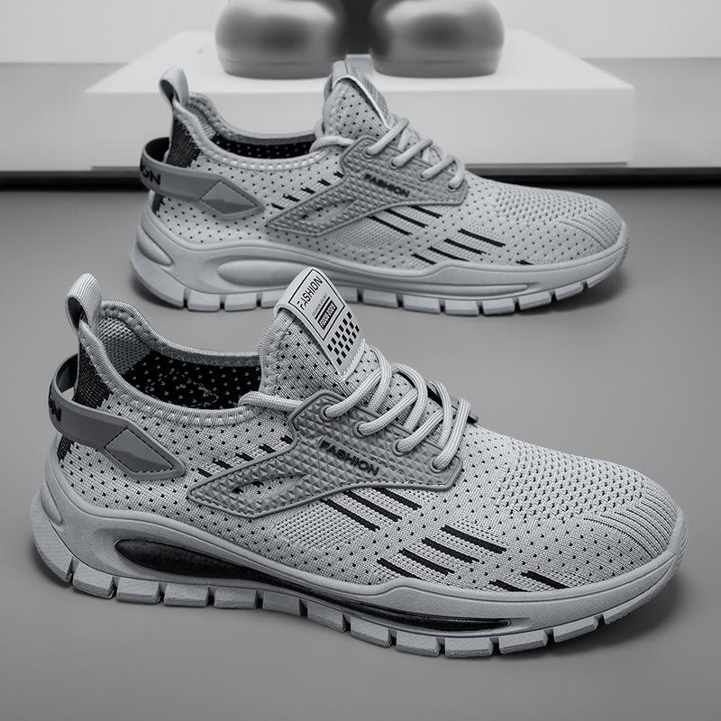 Men's shoes new spring mesh fashionable, comfortable and convenient one-pedal casual sports lace-up trendy shoes