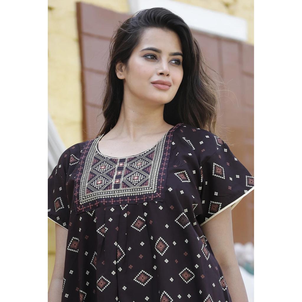 Women Casual Wear Nightwear Cotton Gown Indian Designer Printed Beautiful Nighty