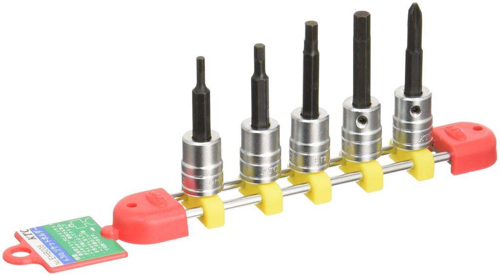 Kyoto Tool Hexagon Bit Socket TBT205H (KTC) 6.3mm (1/4 inch) Set, 5-Piece Set,