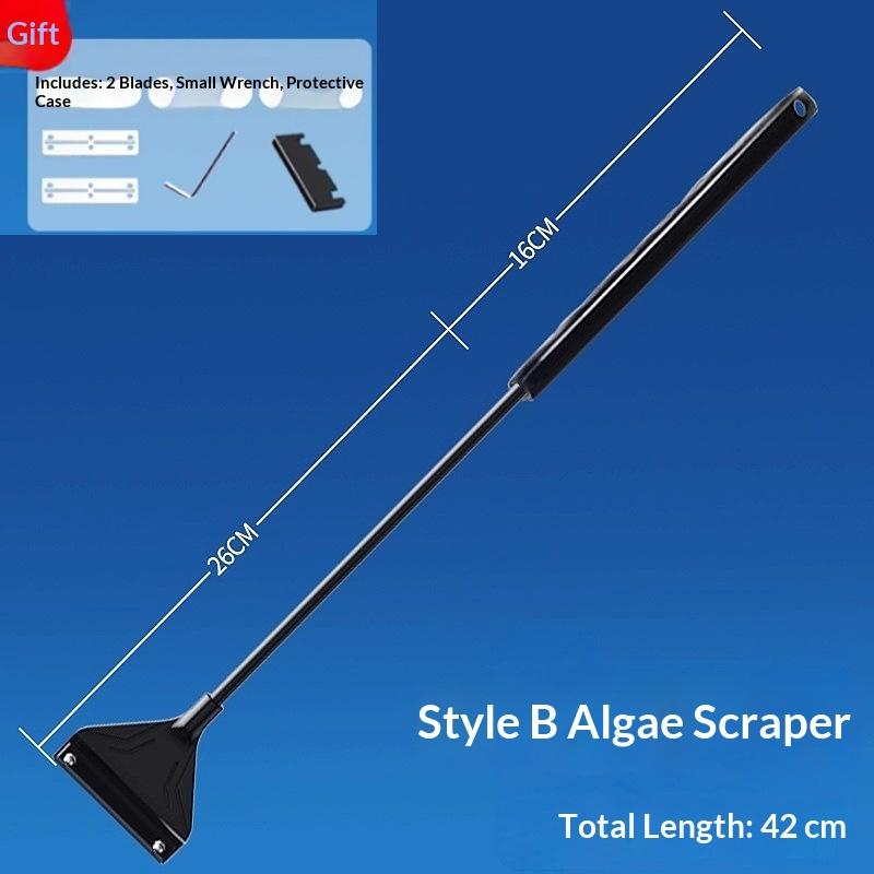 Aquarium Cleaning Tool Fish Tank Flat Sand Algae Removal Dual-Use Glass Algae Removal Scraper Household Cleaning Supplies Tool