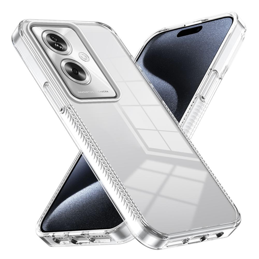 KEYSION Transparent Phone Case for OPPO Reno11 F 5G Soft TPU+PC Anti-slip HD Clear Shockproof Phone Back Cover for OPPO A79 5G