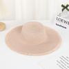 New burr straw hat summer flat top travel vacation travel sun protection hat bow shade beach straw hat