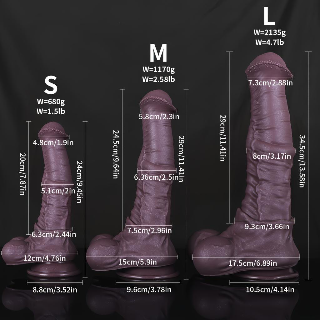 Chocolate Color Realistic Silicone Dildo, Large Hands-Free Design, Strong Suction Cup, Ultra Soft Liquid Silicone, Premium Collection