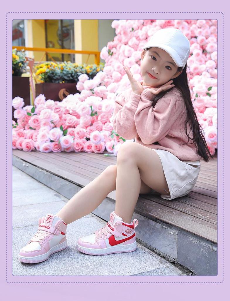 Dámské zimní vysoké sportovní boty 2025, podšité sametem pro teplo, dvouvrstvá bavlna, pro střední a starší děti.