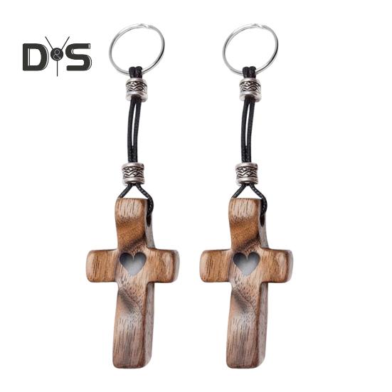 1/2/3 szt. Brelok do kluczy Zawieszka Serce Nadruk Urok Brelok Orzechowy Modlitwa Brelok Symbol Wiary Przypomnienie Inspirujący Chrześcijański Prezent