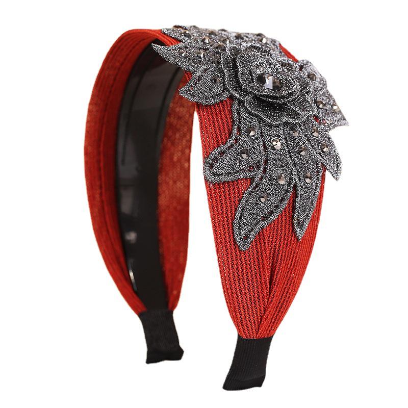 Korean Rhinestone Wide Headband - Breathable, Versatile Hair Accessory