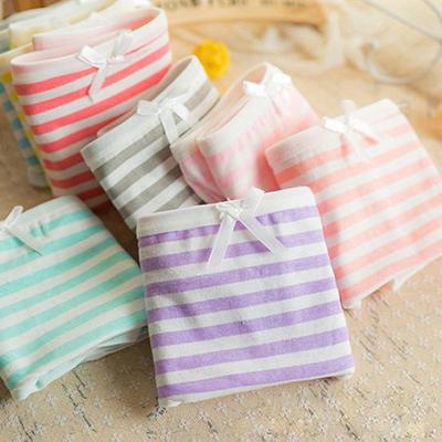 Women's Summer Navy Style Striped Lovely Bowknot Decor Underwear Panties Briefs