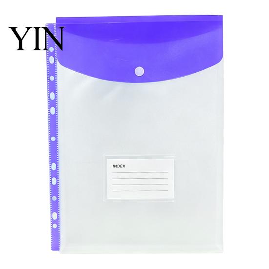 11 Hole Binder Pockets for A4 Binders, Plastic Expanding File Folders with Snap Closure & Transparent Label Slot, Durable Document Organizer Project