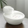Ceramic Pet Water Fountain Portable Replacement Automatic Flower Shape Solid Color Pets Waterer Dispenser EU Plug