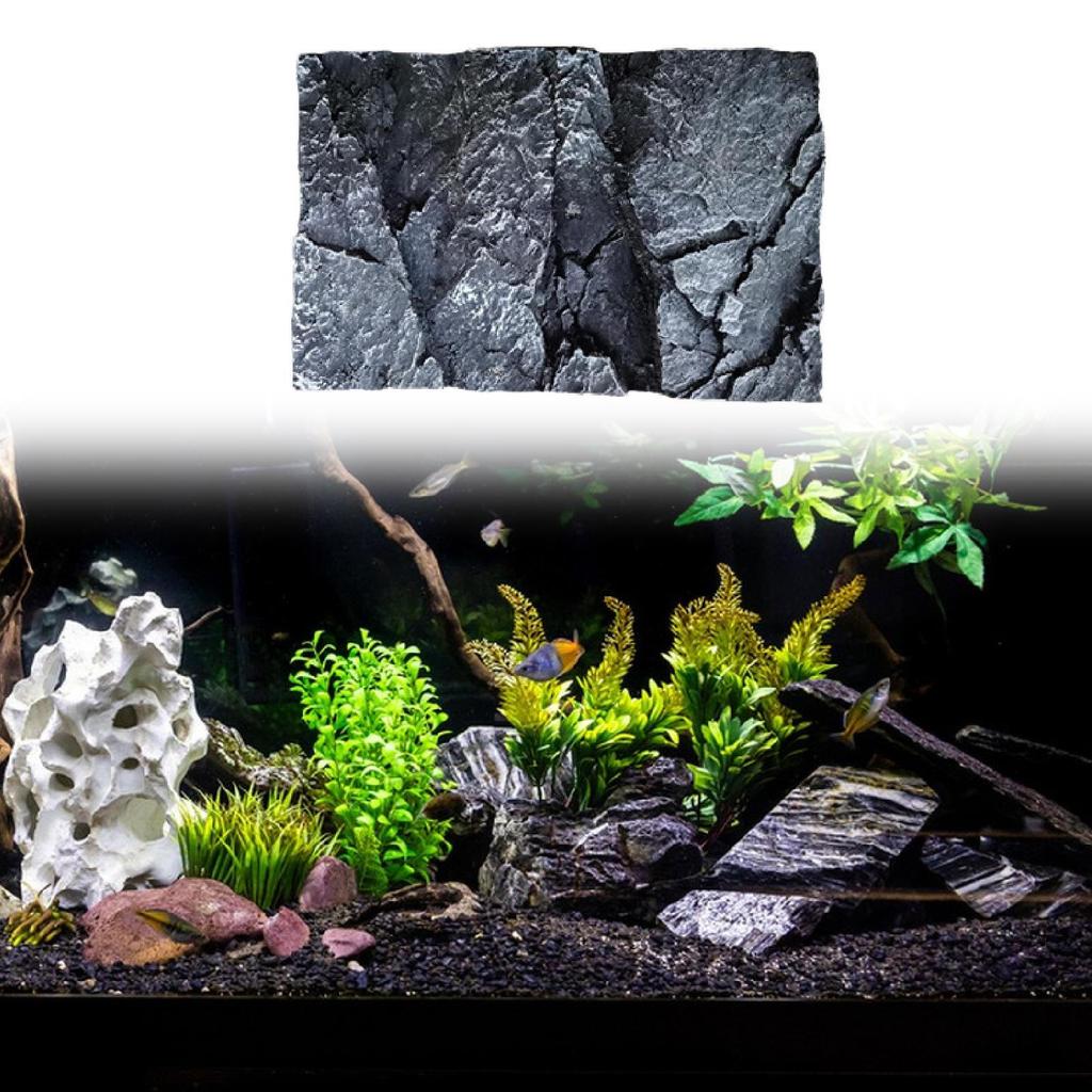 3D Rock Aquarium Background Terrarium Backdrop Easy to Install Replacement Simulation for