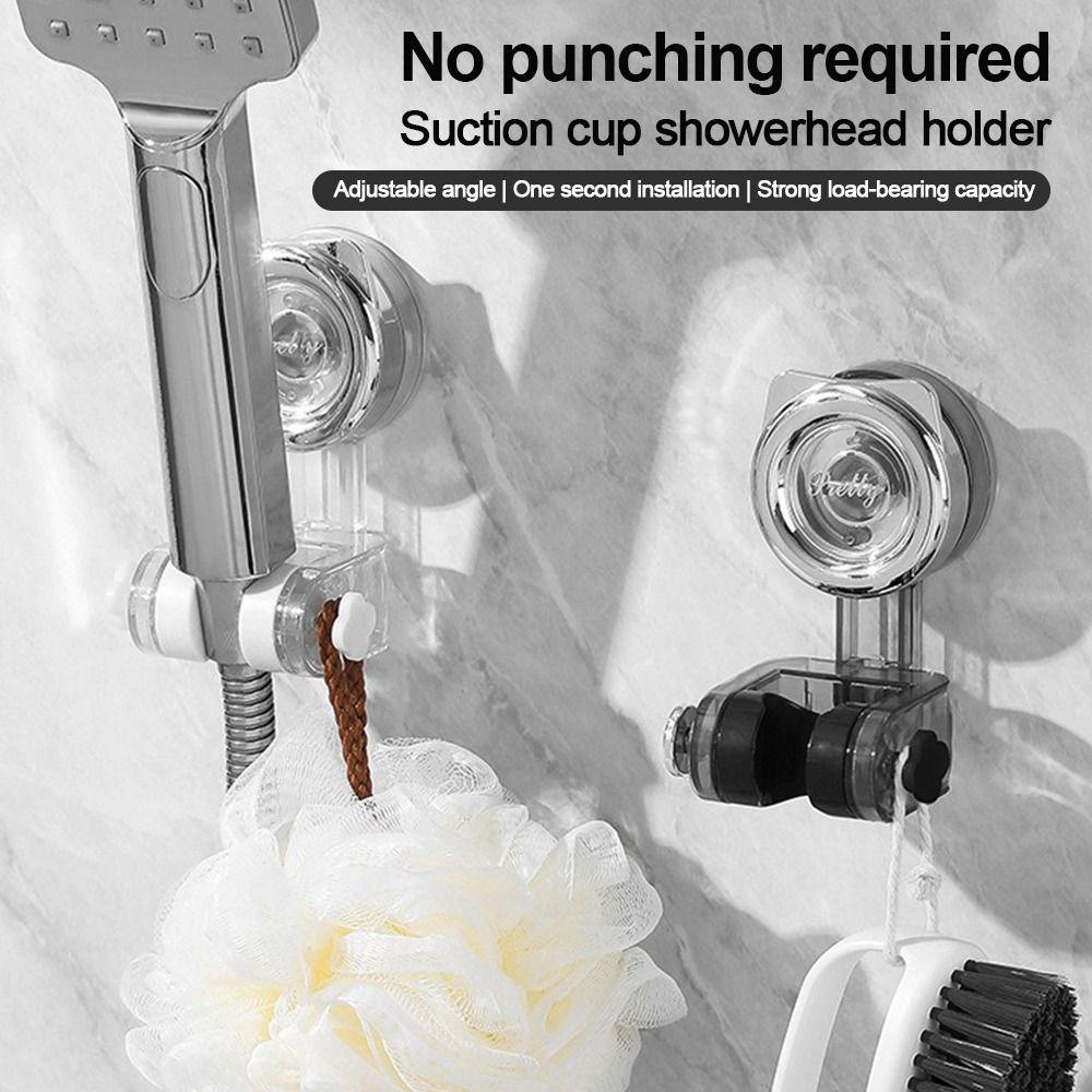 with Hooks Showerhead Bracket Suction Cup Sprayer Fixed Base Bathroom Accessories