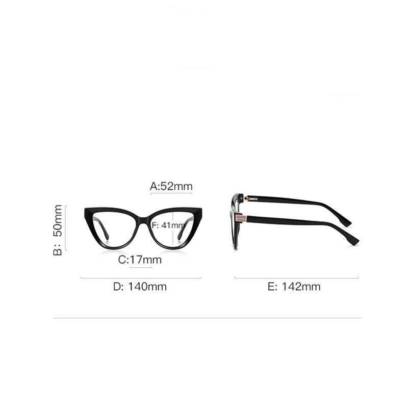 Luxury Cat'S Eye Fashion Women Myopia Glasses Big Frame  Anti-Blue Light  Prescription Eyewear -0.5 -0.75 To -6.0