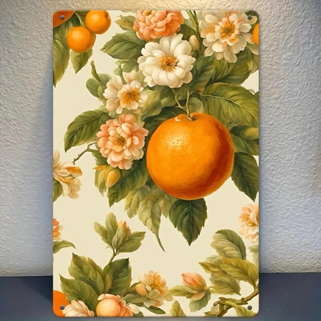 Petrichor Orange & White Floral Decor for Wall, Bedroom & Kitchen, Unique Floral Decor, Home & Garden Wall Art for Indoor & Outd