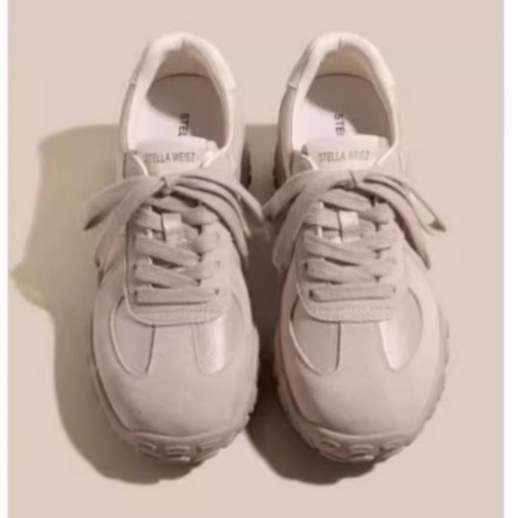 Soft leather inner height increase women's shoes platform German training shoes women's 2025 new spring and summer sports and leisure shoes little w