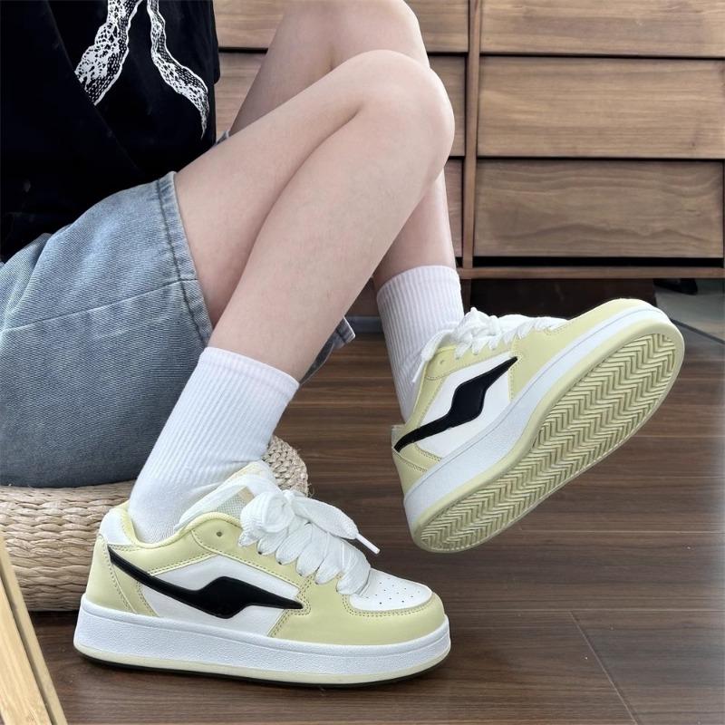 College Style Niche Bread Shoes Women's Tide Summer New Versatile Thick-soled Round Head Lace-up Board Shoes
