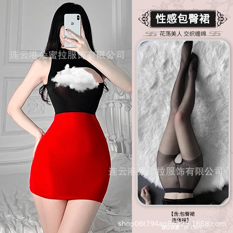 Double-sided wear sexy tight silky transparent skirt nightclub ol scheming miniskirt sexy underwear uniform