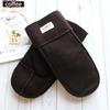 Winter Warm Sheepskin Fur Mittens Men's Thickened Windproof and Cold-Proof Wool Lining Plus Fertilizer Increase Leather Gloves